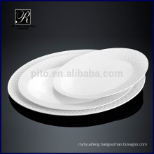 hotel wholesale oval white dinner plate diamond shape plate fish plate